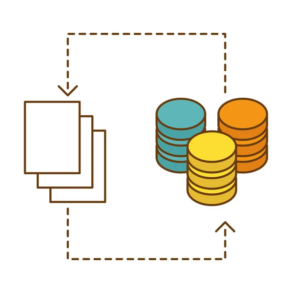 Desenho de imagem ícone banco de dados distribuído — Vetor de Stock