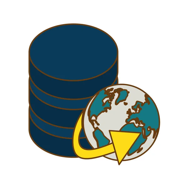 Projekt sieci połączeń glob bazy danych — Wektor stockowy
