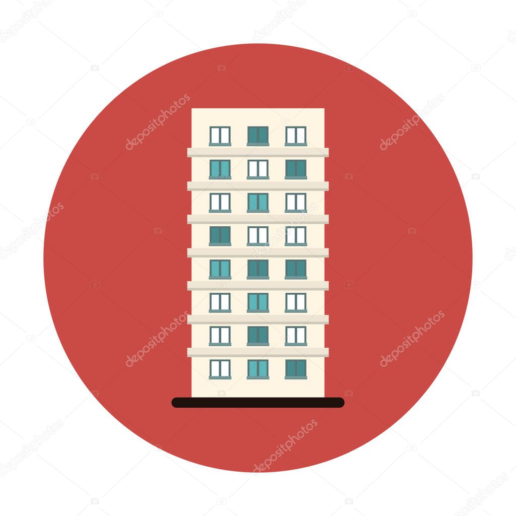 symbol apartment building line sticker