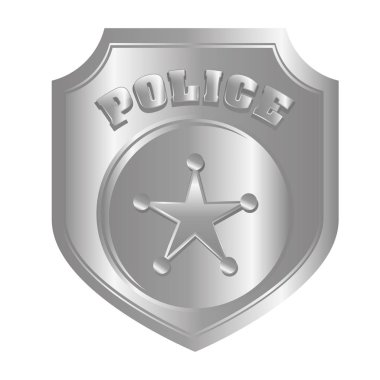 gri tonlamalı polis rozeti simge görüntüsü