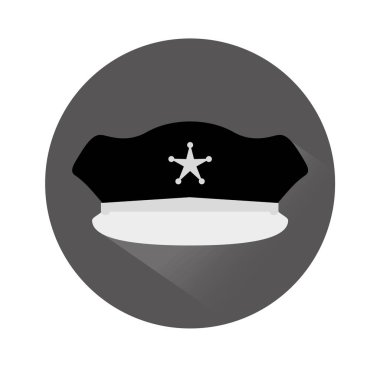 gri tonlu şapka polis simge görüntüsü