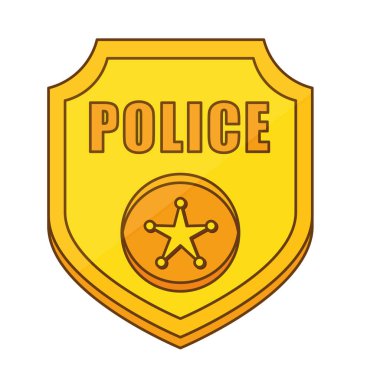 Altın polis rozeti simge görüntüsü