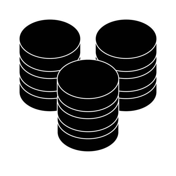 Czarny hostingu ikonę obraz projekt bazy danych — Wektor stockowy