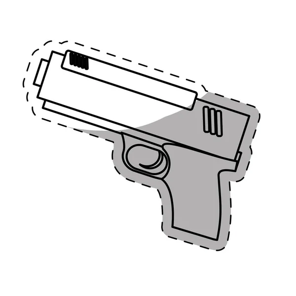 Figura pistola policía icono imagen — Vector de stock