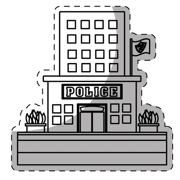 Figuur politiebureau pictogramafbeelding — Stockvector