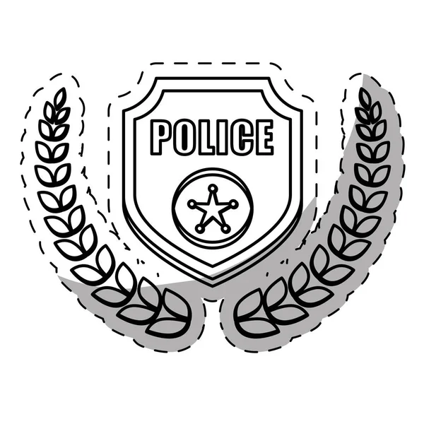 Figure badge police signal icon — Stock Vector