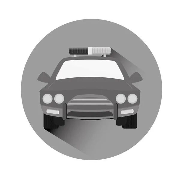 Imagem de ícone de polícia carro de escala de cinza — Vetor de Stock
