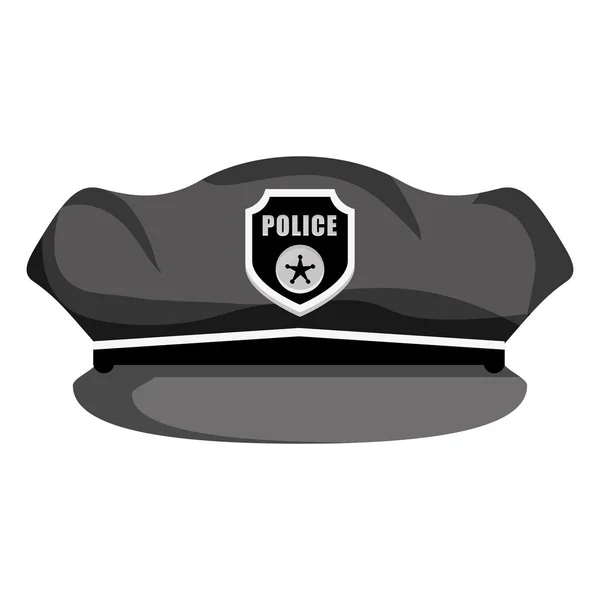Szarości ikona kapelusz policji — Wektor stockowy