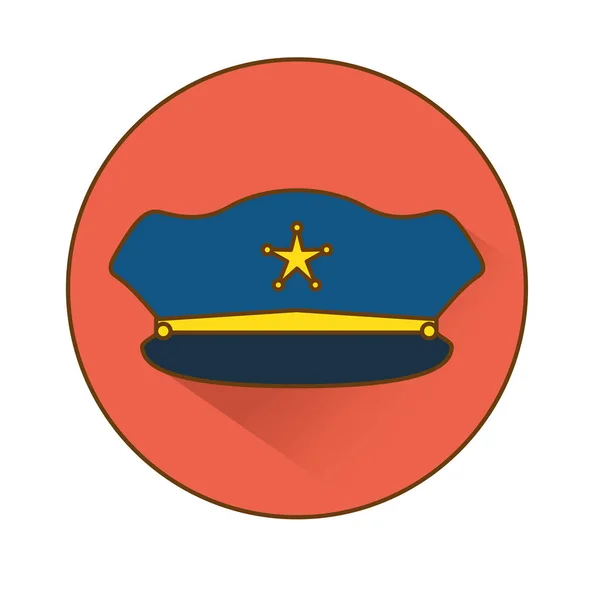 Blue hat police icon image — Stock Vector