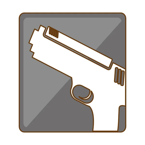 Silver pistol police icon image — Stock Vector