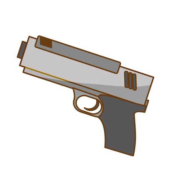 Silver pistol police icon image — Stock Vector