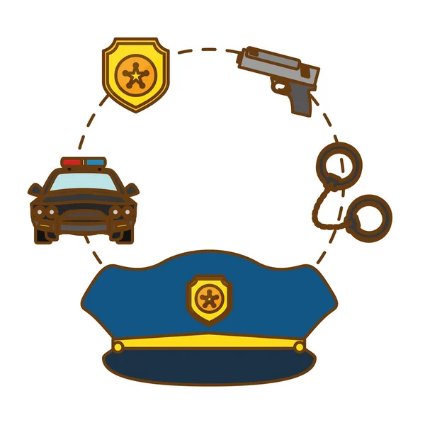 警察ツール アイコン イメージ デザイン — ストックベクタ