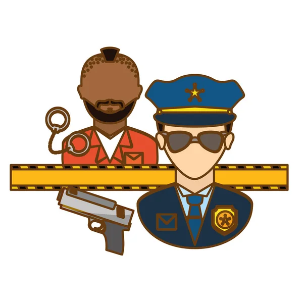 Police arresting offender icon image — Stock Vector