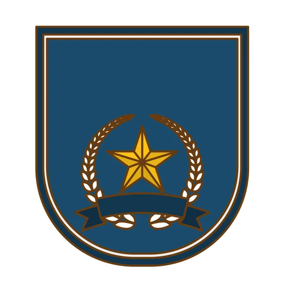 Azul policía insignia icono imagen — Archivo Imágenes Vectoriales