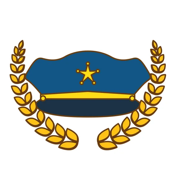 Gouden politie badge pictogramafbeelding — Stockvector