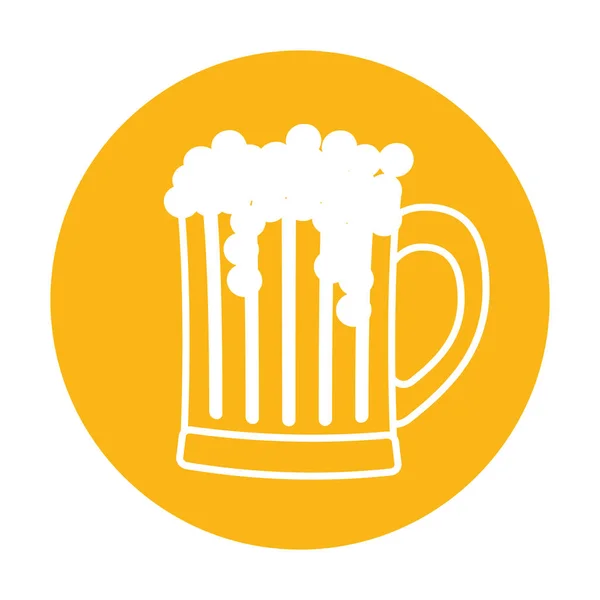 Immagine dell'icona dell'emblema relativa alla birra — Vettoriale Stock