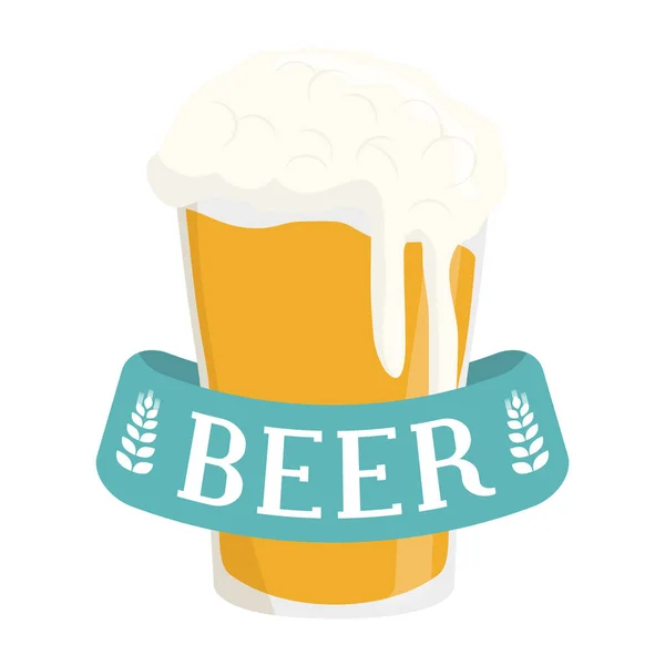 Glass beer icon image design — Stock Vector