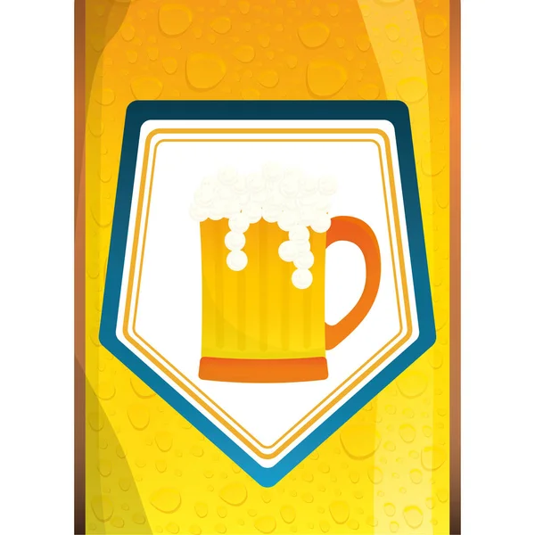 Дизайн иконки стекла пива — стоковый вектор