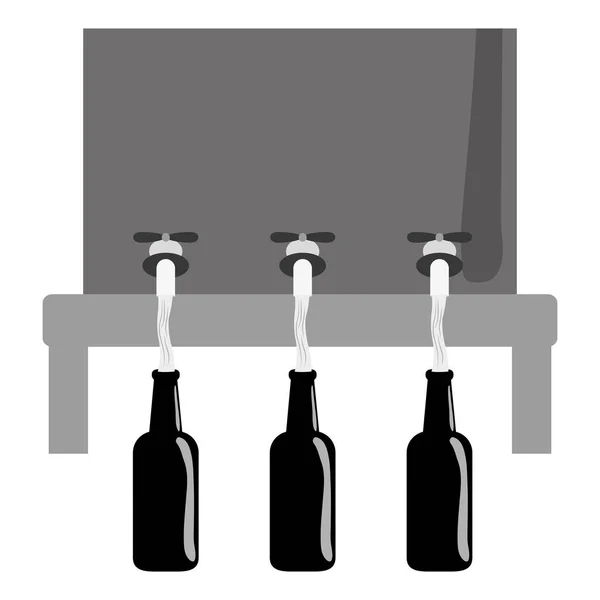 Gråskala öl dispensrar ikonen bild design — Stock vektor