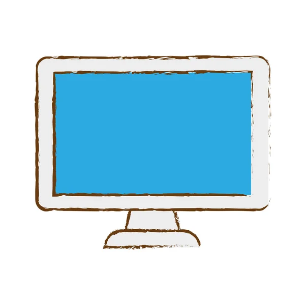 Immagine icona computer vista frontale — Vettoriale Stock