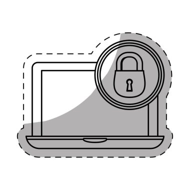 laptop kilit sunucu afiş simgesi