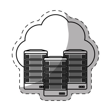 Web hosting sunucu afiş simgesi