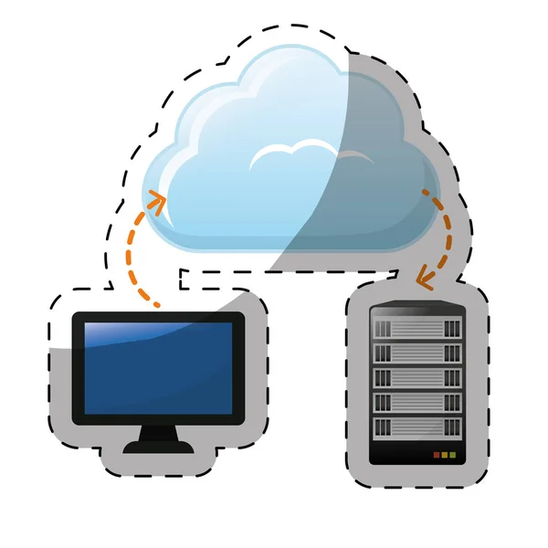 Imagen icono de almacenamiento en la nube — Vector de stock