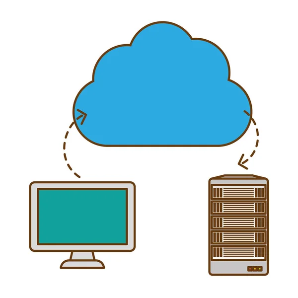 Base de datos de alojamiento y sintonización de imagen de conexión — Archivo Imágenes Vectoriales