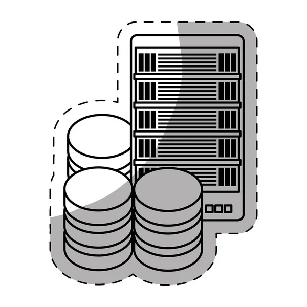 Ícone de banner de servidor de otimização de banco de dados — Vetor de Stock