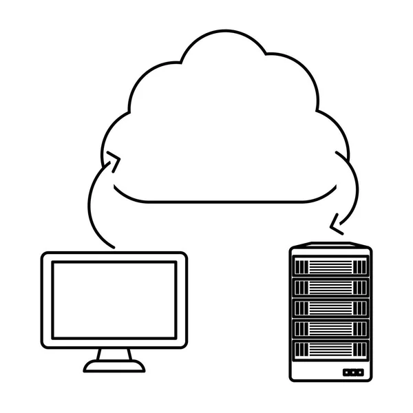 データベースのホストと接続イメージをチューニング — ストックベクタ