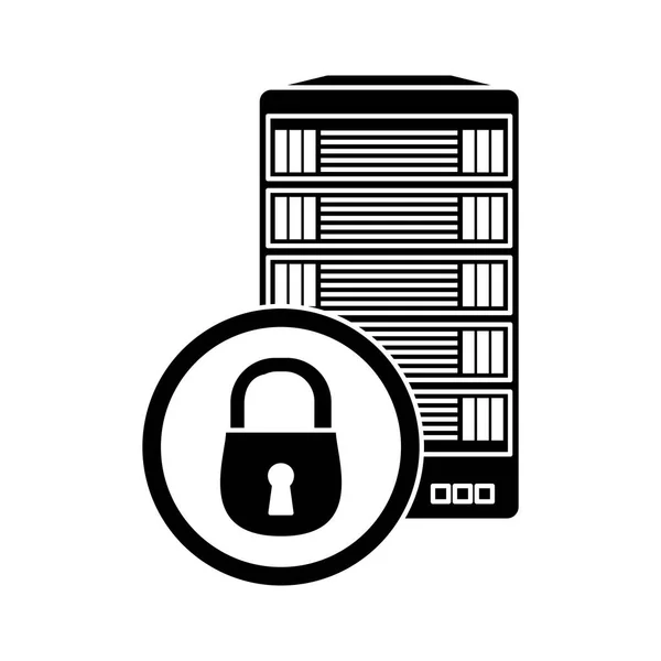 Obraz ikony blokady związanym z serwera — Wektor stockowy