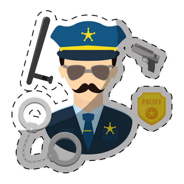 Imagen icono de policía — Vector de stock