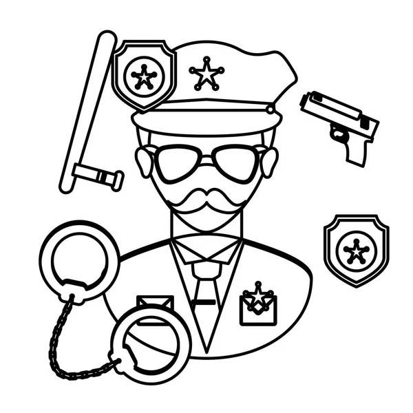 Gambar ikon polisi - Stok Vektor