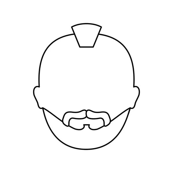 Barbudo hombre con imagen icono mohawk — Archivo Imágenes Vectoriales