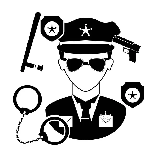 Politie pictogramafbeelding — Stockvector