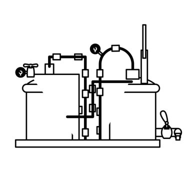 Kontur bira tankları simgesi görüntü tasarım