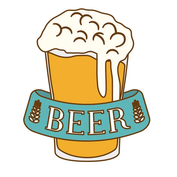 Glass beer icon image design — Stock Vector