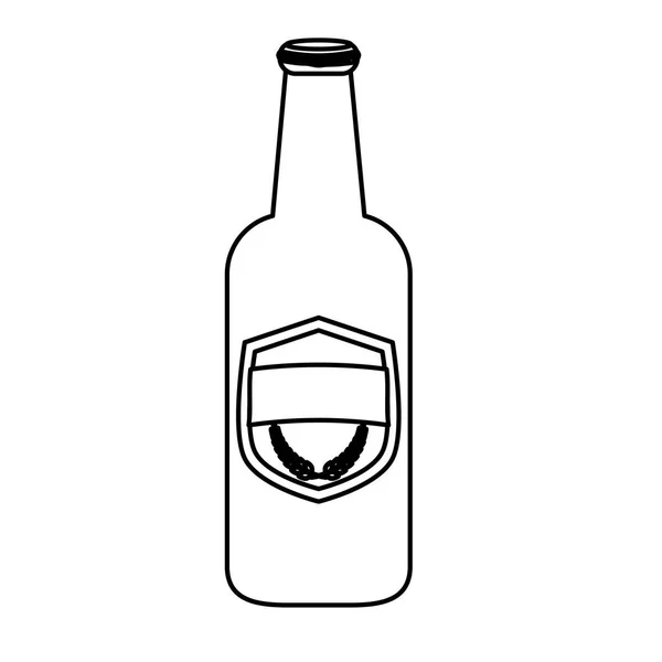 Kontur şişe bira simgesi tasarım — Stok Vektör