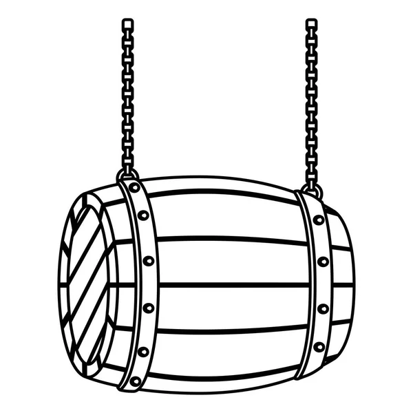 Дизайн иконки контура деревянной бочки — стоковый вектор