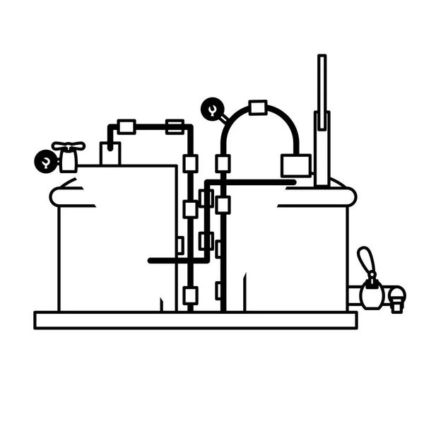 Design de imagem ícone tanques de cerveja de contorno — Vetor de Stock