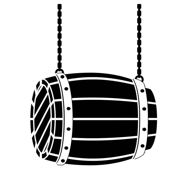 Design de imagem de ícone de barril de madeira preto — Vetor de Stock