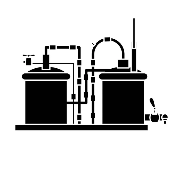 Design de imagem ícone tanques de cerveja preta — Vetor de Stock
