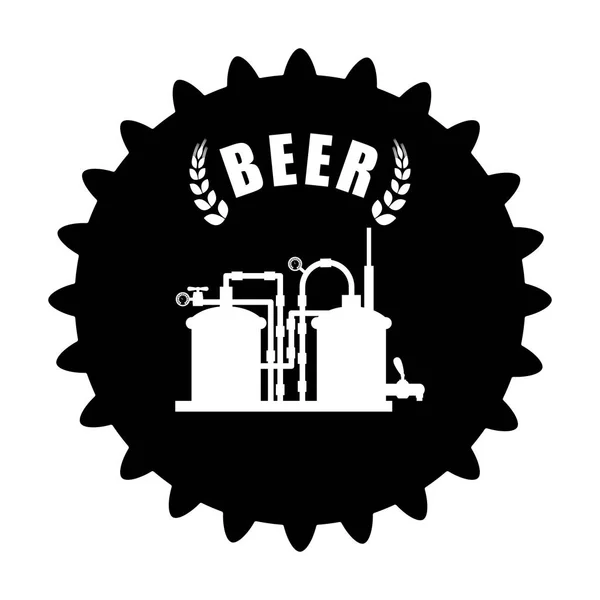 Siyah bira kap amblemi simge görüntüsü — Stok Vektör