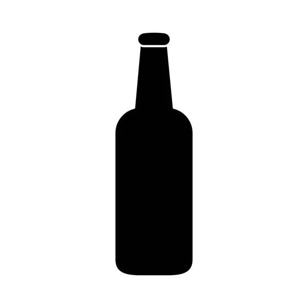 Botella negra de diseño icono de la cerveza — Vector de stock