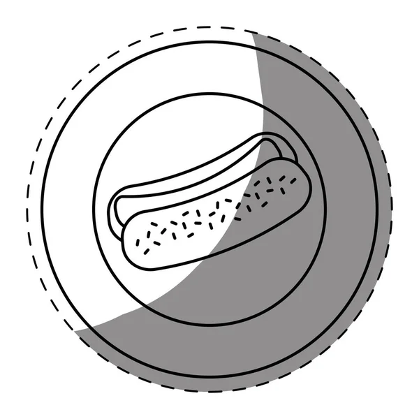 Hot dog emblème restauration rapide — Image vectorielle