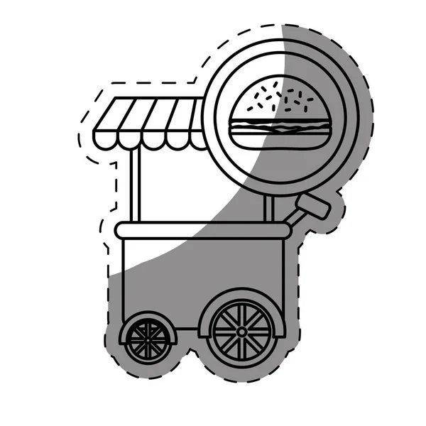Hamburger auto fastfood pictogram — Stockvector
