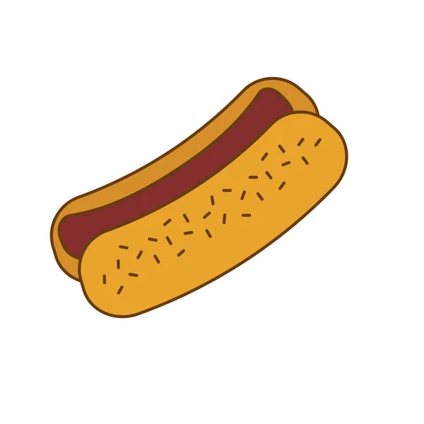 Hot dog comida rápida icoon — Vector de stock