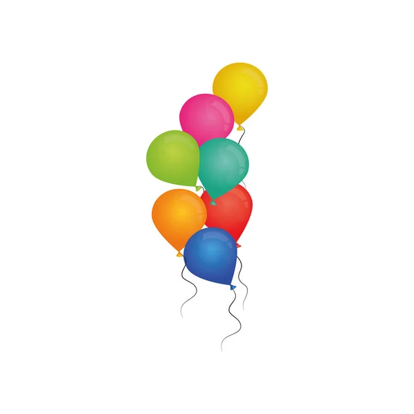 Globos decorativos de cumpleaños — Vector de stock