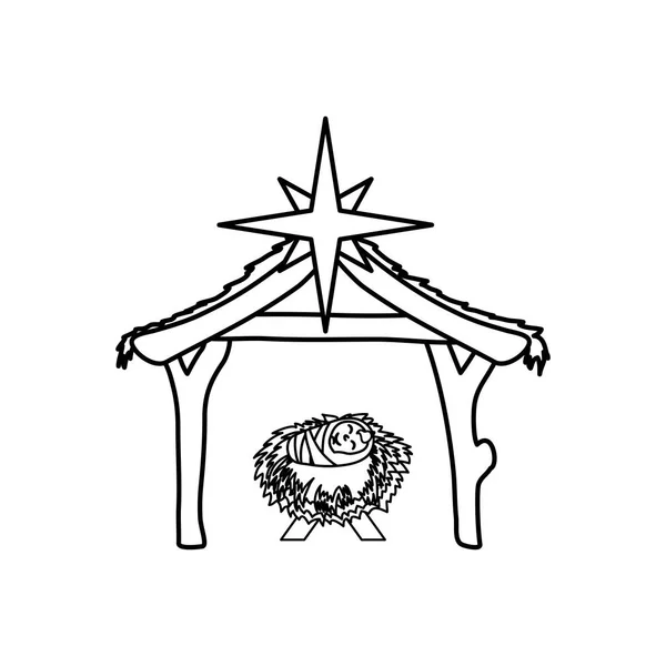 Christmas manger concept — Stock Vector