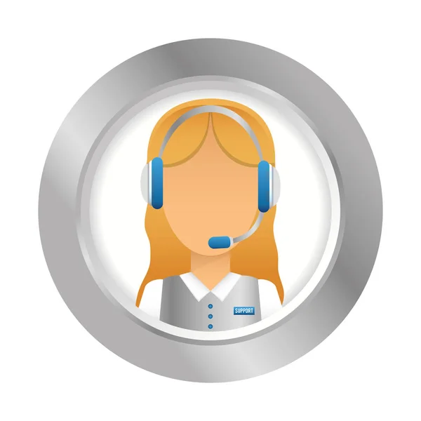 Emblem Customer Support Icon Image — Stockvektor